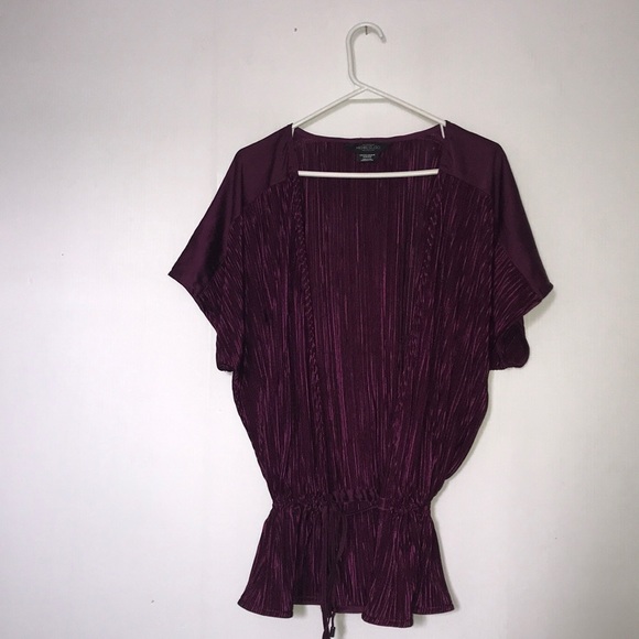 Short Sleeve Purple Silky Cardigan 💜
